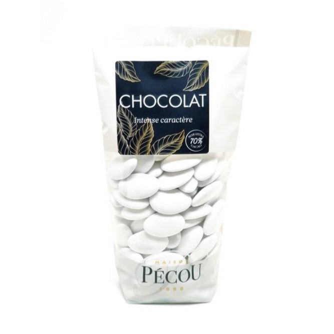 Dragée chocolat 45% ovale blanc vernis - Pécou - Geslot n°1 Confiserie Vrac